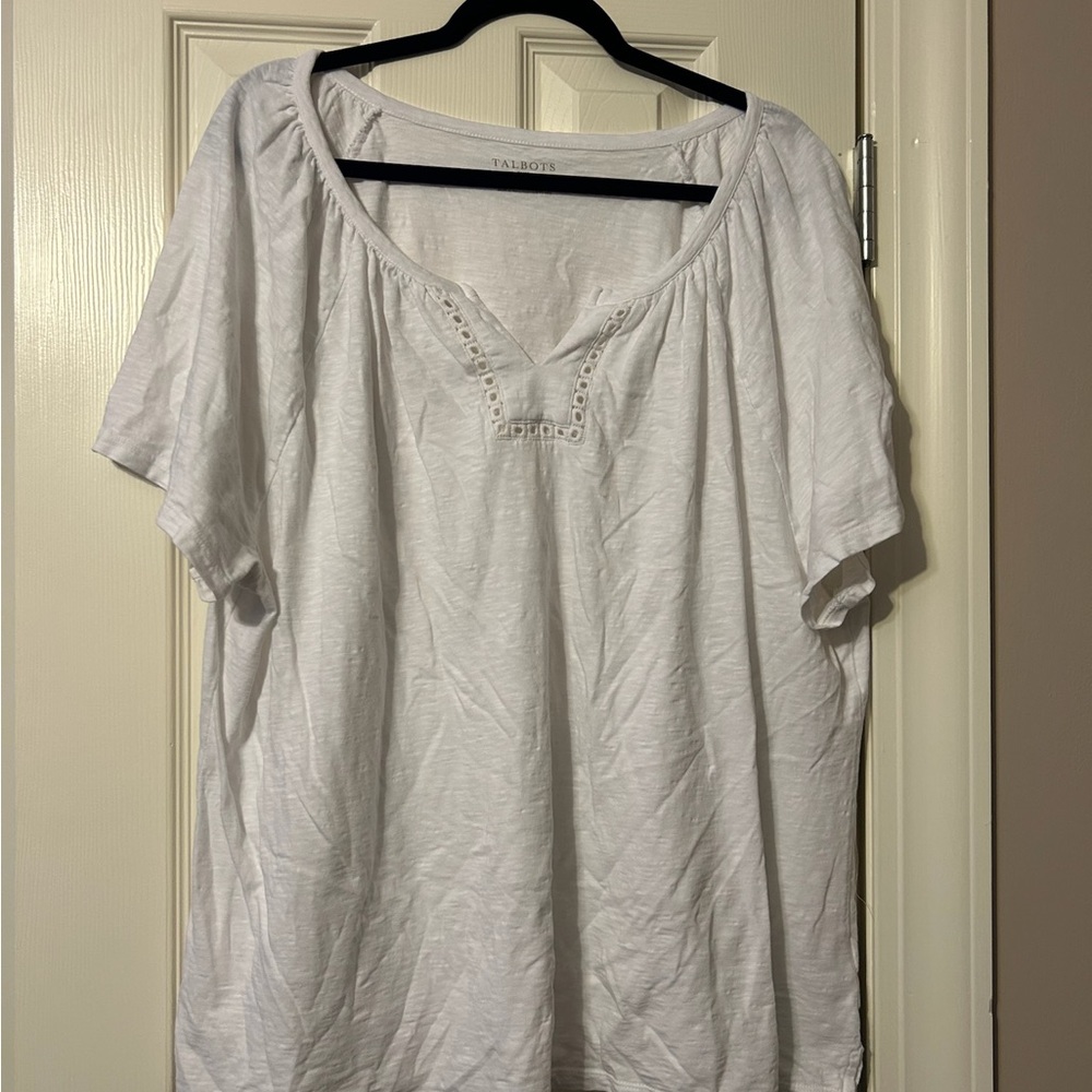 White Eyelet Detail Women's Top